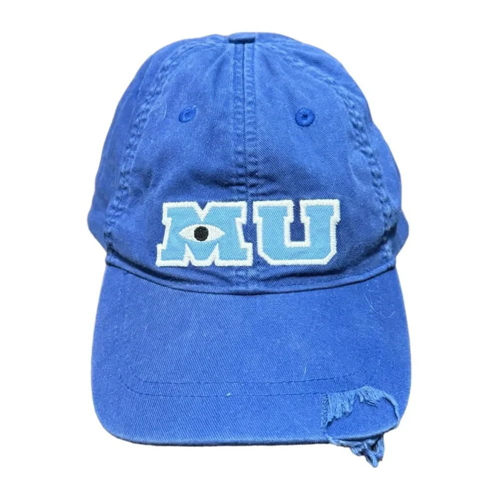 Monsters University MU Blue Disney Adult Unisex Baseball Hat Velcro Size 57-62CM